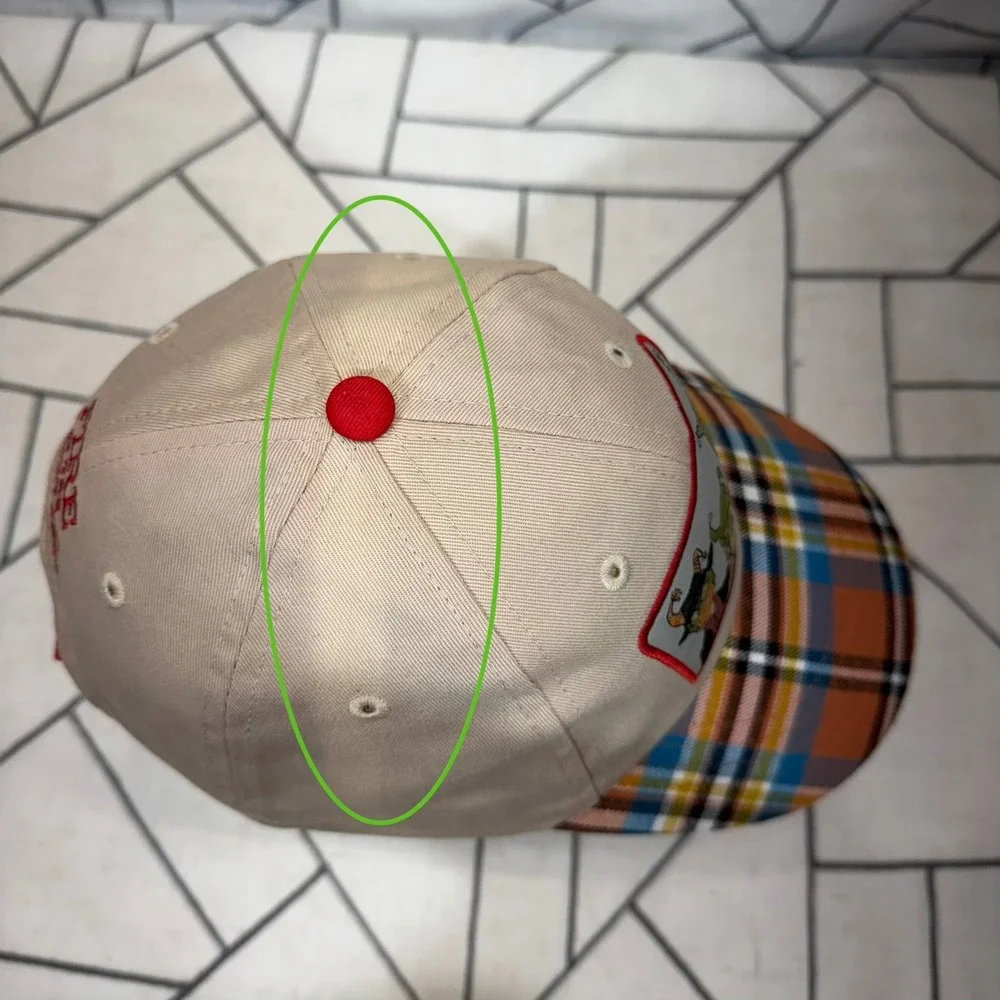 Silver Dollar City Hat Youth Tan Plaid Fire In The Hole Baldknobbers Cap READ